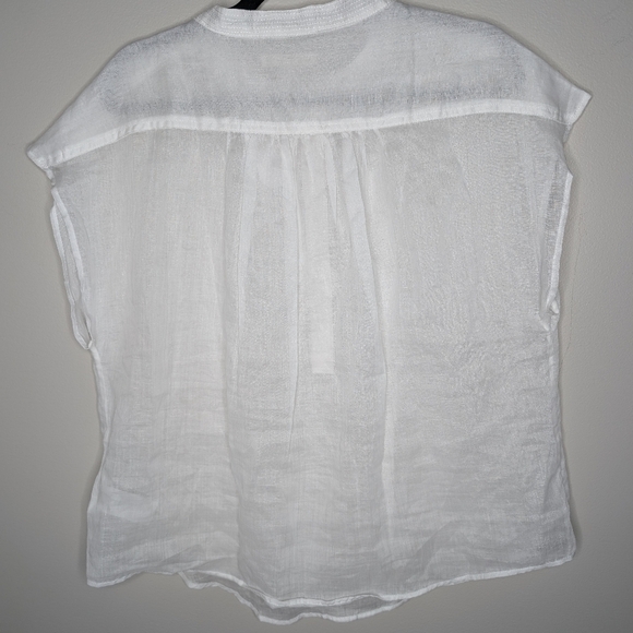 Banana Republic White Sheer Blouse sz L NWT - Picture 2 of 5